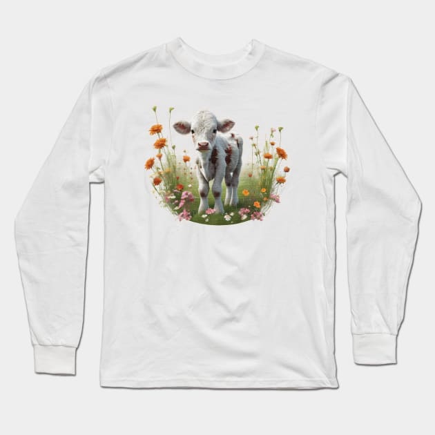 Cute baby calf Long Sleeve T-Shirt by JnS Merch Store